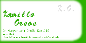 kamillo orsos business card