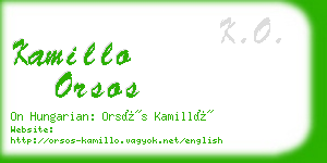 kamillo orsos business card